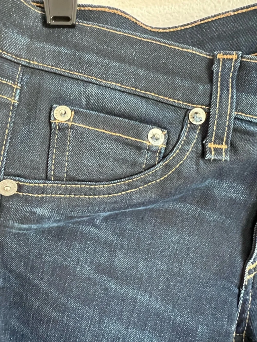 Rag‎ & Bone Women's Raw Hem Dark Blue Dearborn Skinny Jeans